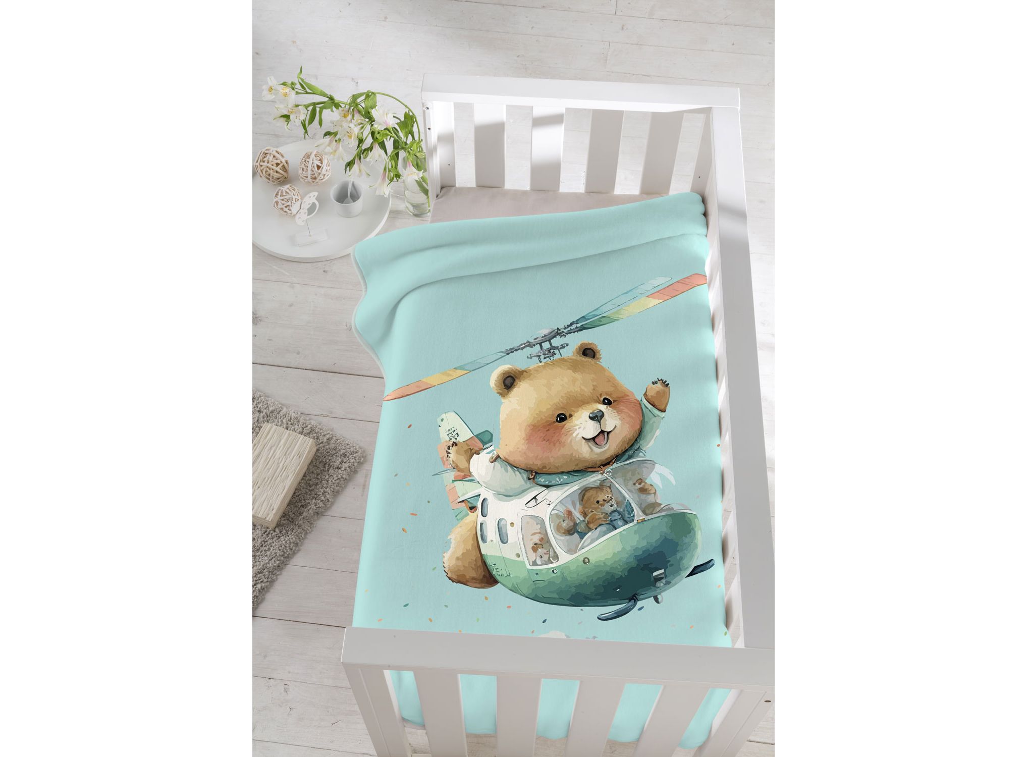 Piel Sa Travel Bear 80X110 Κουβέρτα Αγκαλιάς Verde Mar