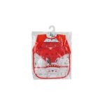 Interbaby Σαλιάρα Πλαστική Με Μανίκια Velcro Red 00318