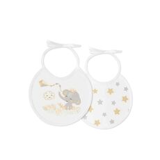 Interbaby Σαλιάρα Σετ 2 Τεμ Elephant Beige