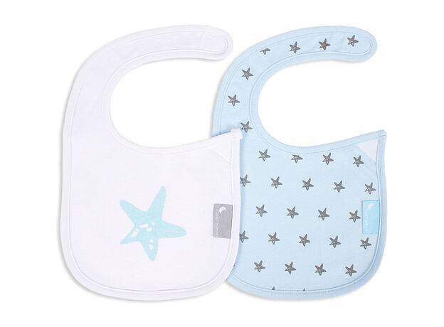 Interbaby Σαλιάρα Velcro Σετ 2 Τεμ Estrellas Blue 00311-01