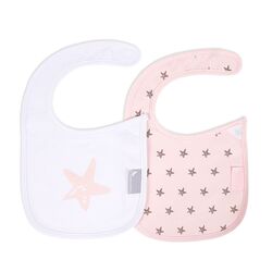 Interbaby Σαλιάρα Velcro Σετ 2 Τεμ Estrellas Pink 00311-02