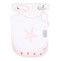 Interbaby Σαλιάρα Velcro Σετ 2 Τεμ Estrellas Pink 00311-02