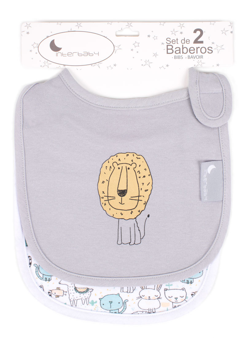 Interbaby Σαλιάρα Velcro Σετ 2 Τεμ Gatitos 00313