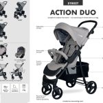 Freeon Action Duo Βρεφικό Καρότσι 2 σε 1 Dark Grey