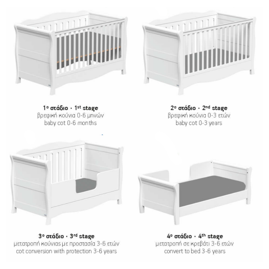 Casababy Oxford Βρεφικό Κρεβάτι Μετατρεπόμενο Σε Προεφηβικό