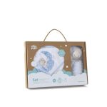 Interbaby Bear Set Μπουρνούζι Κάπα 100Χ100 &, Βελούδινο Πανάκι Παρηγοριάς Blue