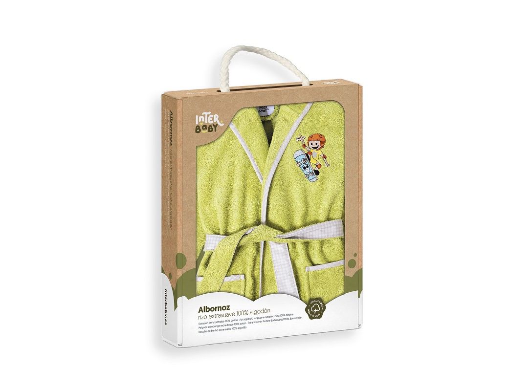 Interbaby Μπουρνούζι Σε Συσκευασία Δώρου 10 - 12 Ετών Pistachio Green