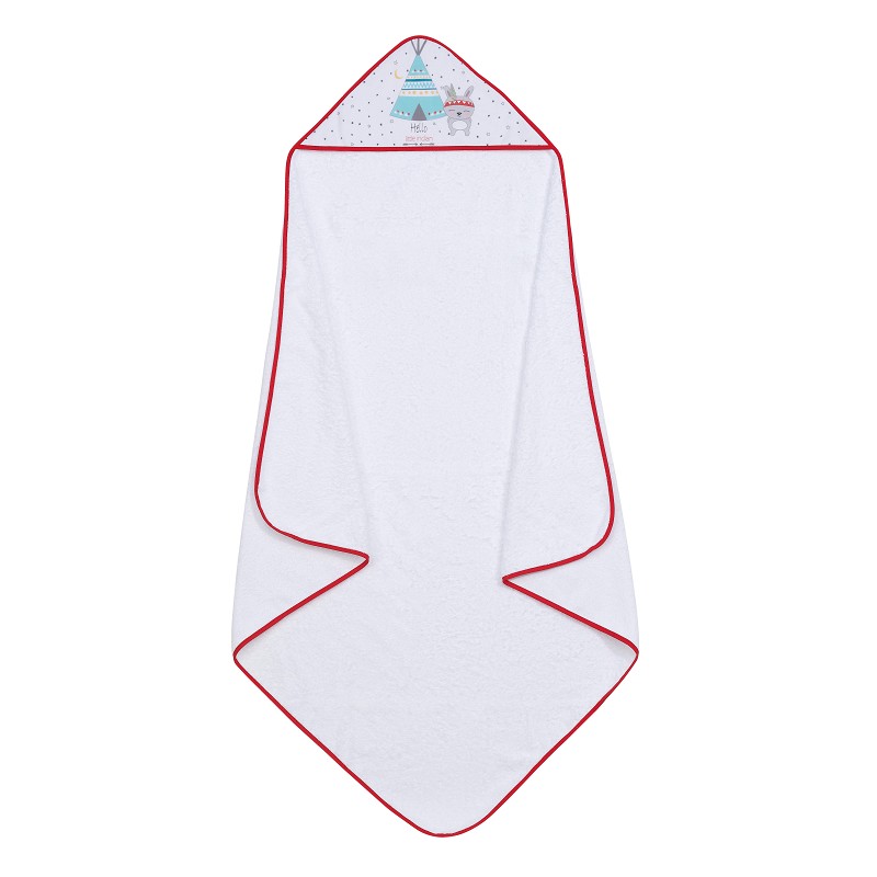 Interbaby Tipi Oso Μπουρνούζι Κάπα Σετ Με Λαμπάκι Νυκτός White/Red NU1202-19