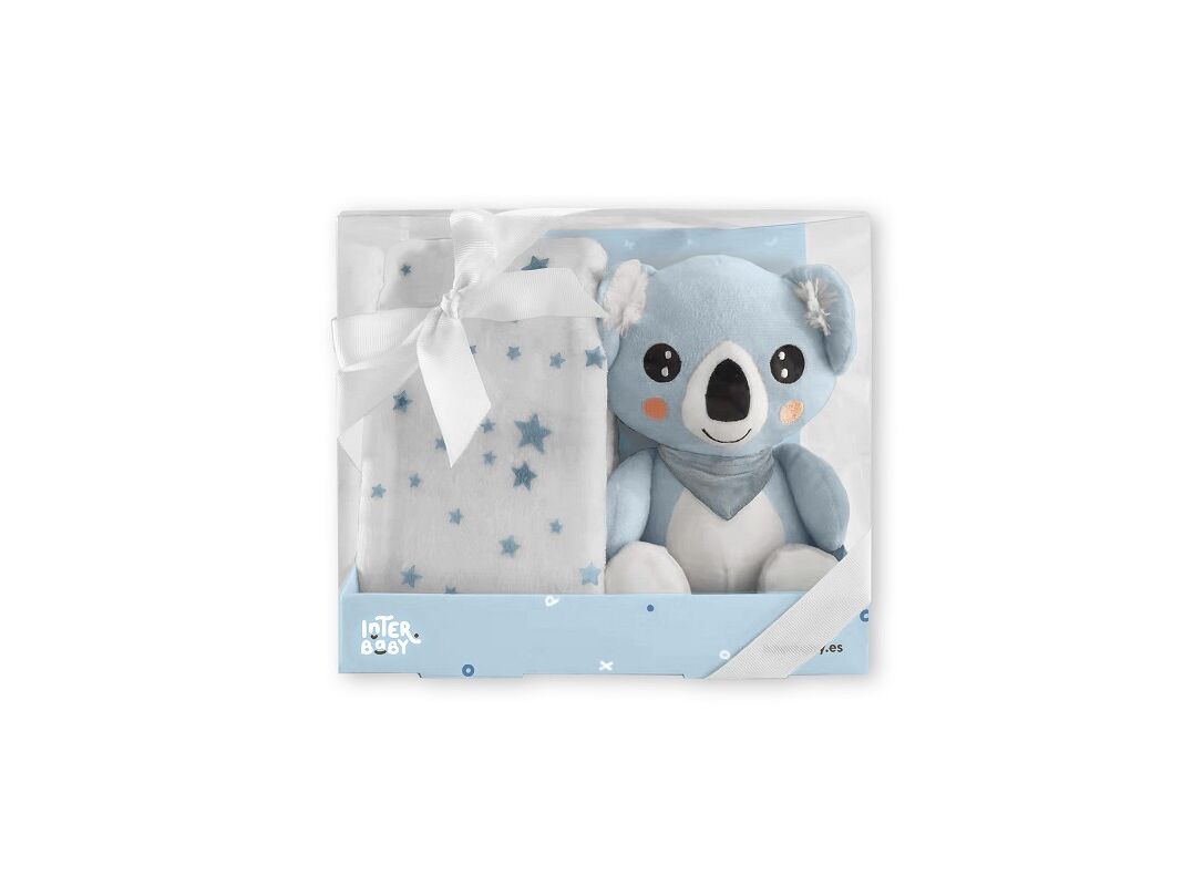 Interbaby Λούτρινο Koala & Κουβέρτα Αγκαλιάς 80X110 Blue