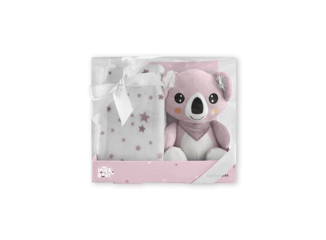 Interbaby Λούτρινο Koala & Κουβέρτα Αγκαλιάς 80X110 Pink