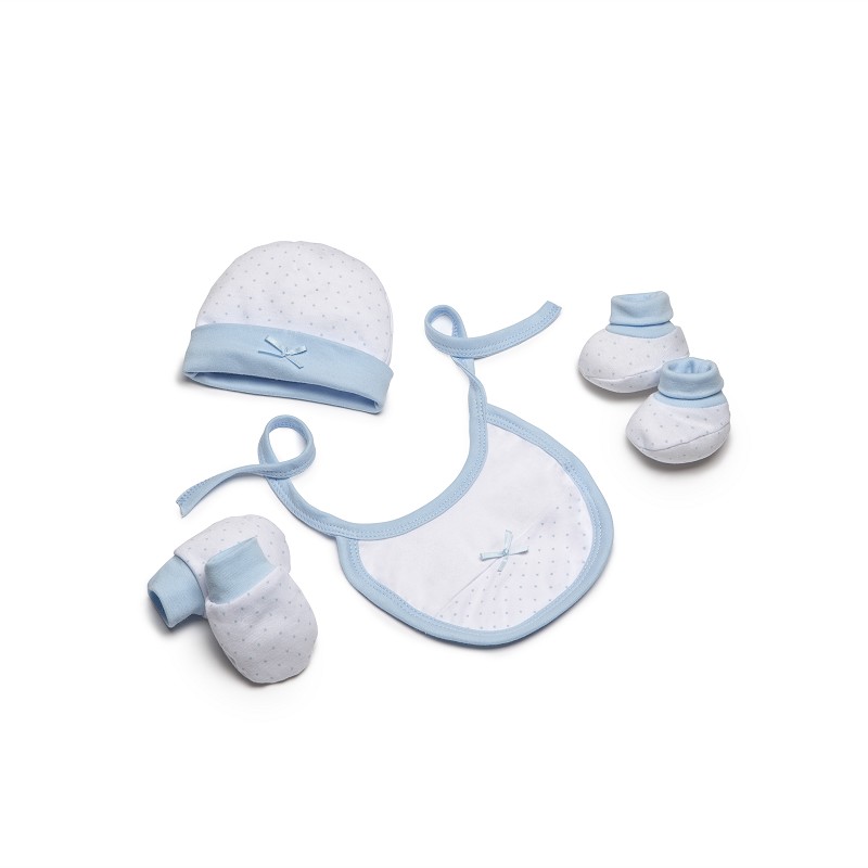 Interbaby Dots Σετ Δώρου 4 τμχ (0-6 μηνών) Blue