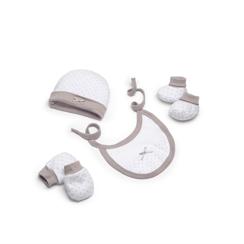 Interbaby Dots Σετ Δώρου 4 τμχ (0-6 μηνών) Beige