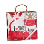 Interbaby I Love Mama-Papa Σετ Δώρου 4 τμχ (0-6 μηνών) Red