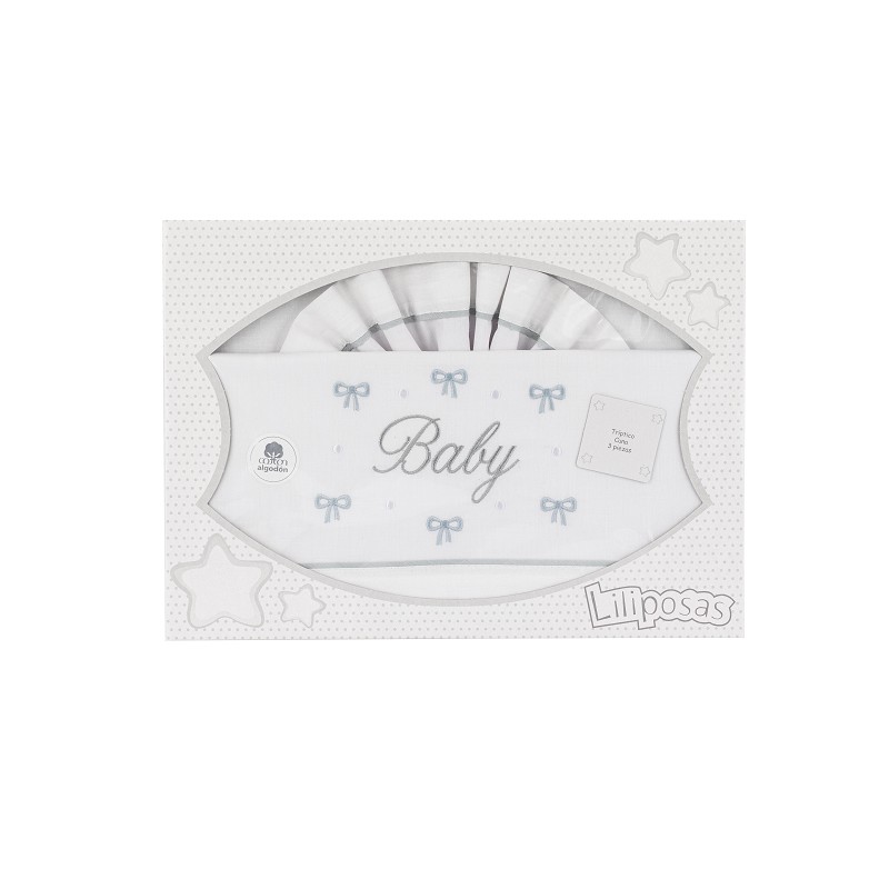 Ιnterbaby My Baby Σεντόνια Λίκνου Σετ 3 Τεμ 50×80 Grey