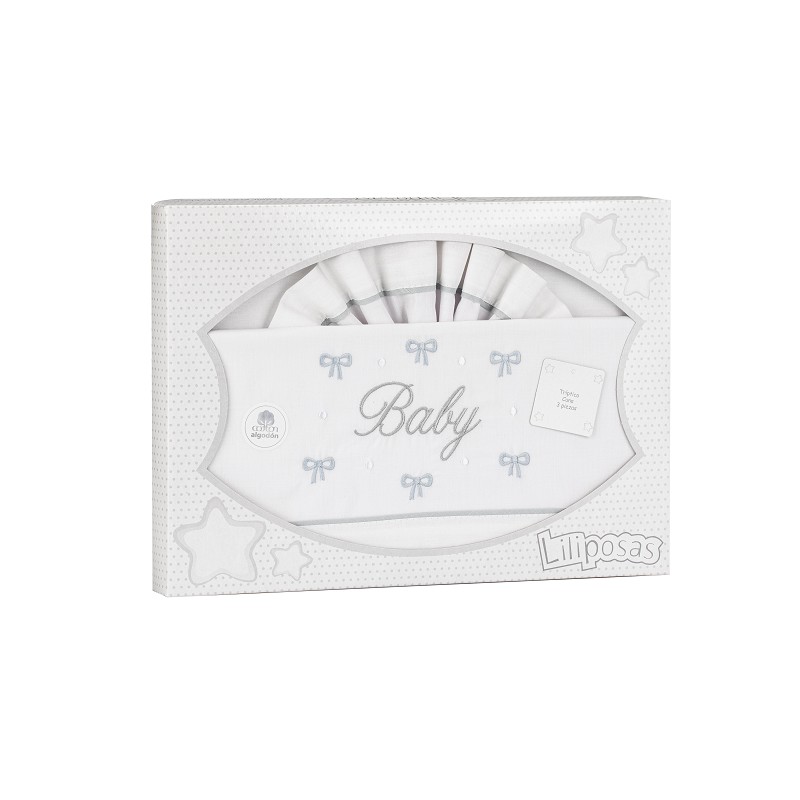 Ιnterbaby My Baby Σεντόνια Λίκνου Σετ 3 Τεμ 50×80 Grey