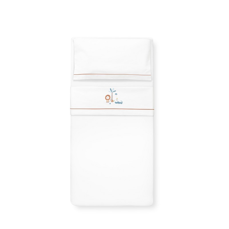 Interbaby Leon Σεντόνια Λlκνου 50×80 Σετ 3 Τεμ White/Orange