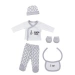 Interbaby I Love Mama-Papa Σετ Δώρου 4 τμχ (0-6 μηνών) Grey