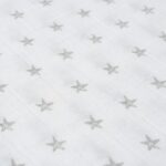 Interbaby Πάνα Αγκαλιάς Μουσελίνας Estrellas White Grey 120x120cm