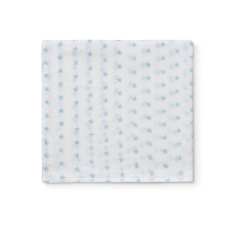 Interbaby Πάνα Αγκαλιάς Μουσελίνας Estrellas White Blue 120x120cm