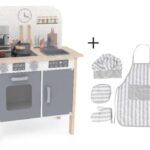 Eli Neli Montessori Kitchen Ξύλινη Παιδική Κουζίνα Mε Eκτεταμένα αξεσουάρ + Δώρο Ποδιά Κουζίνας