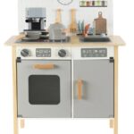 Eli Neli Montessori Kitchen Ξύλινη Παιδική Κουζίνα Mε Eκτεταμένα αξεσουάρ + Δώρο Ποδιά Κουζίνας