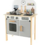 Eli Neli Montessori Kitchen Ξύλινη Παιδική Κουζίνα Mε Eκτεταμένα αξεσουάρ + Δώρο Ποδιά Κουζίνας